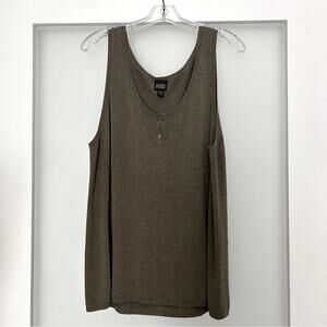 Eileen Fisher olive green knit sweater tank Large